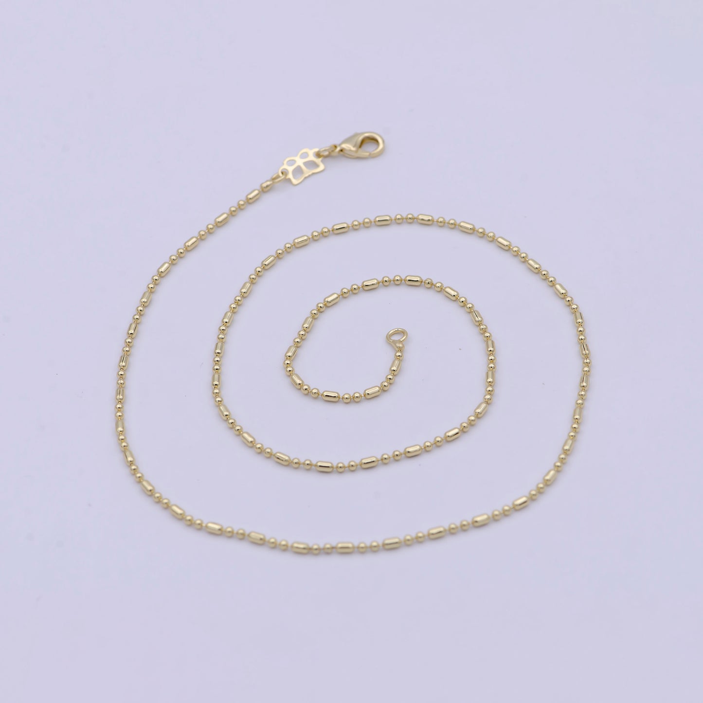 Dainty 14K Gold Plated Beaded Chain Necklace Ball chain necklace 18 inch Ready to Wear WA-757