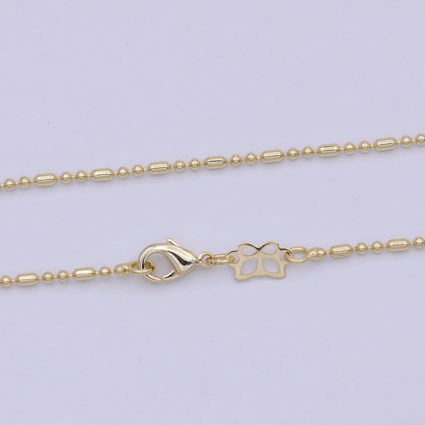 Dainty 14K Gold Plated Beaded Chain Necklace Ball chain necklace 18 inch Ready to Wear WA-757