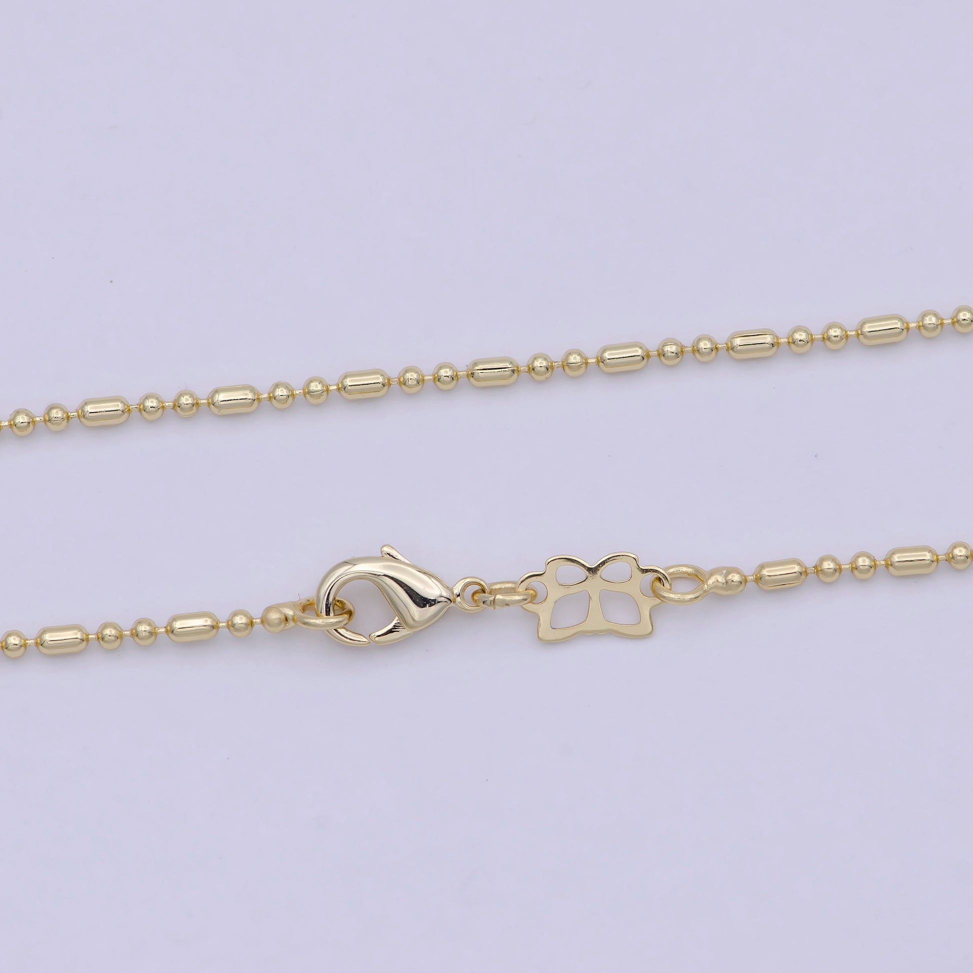 Dainty 14K Gold Plated Beaded Chain Necklace Ball chain necklace 18 inch Ready to Wear WA-757