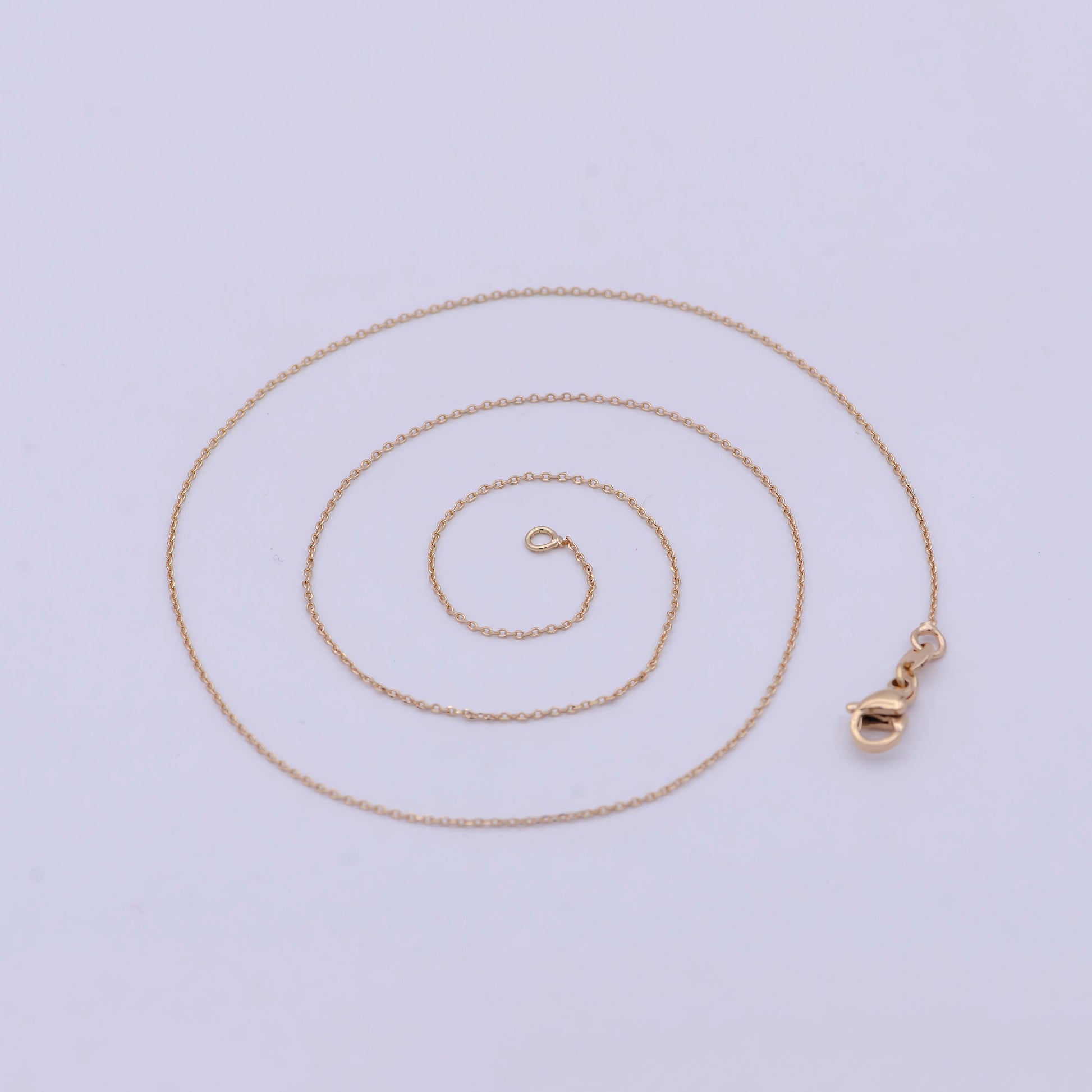 Fine 18K Gold Filled Cable Chain Necklace Link chain necklace 17.5 inch Ready to Wear WA-758
