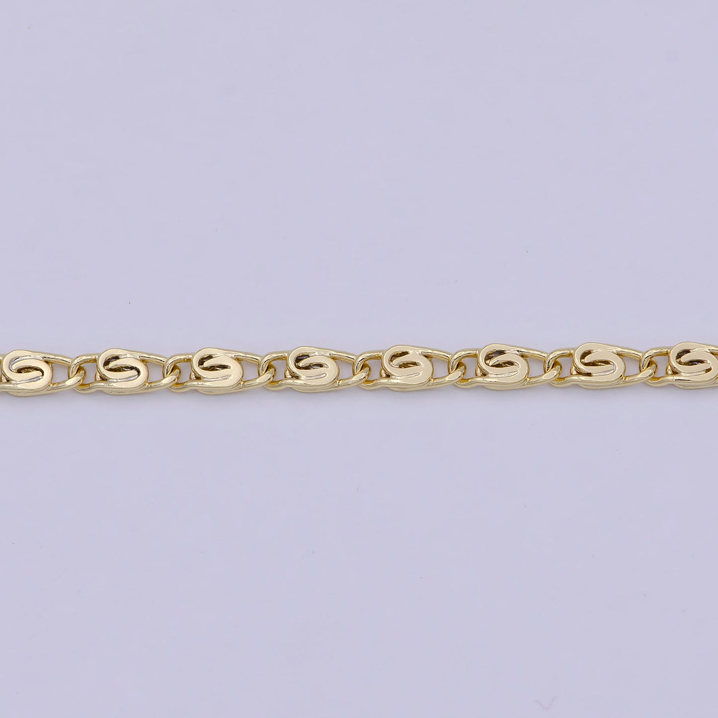 Gold Chain Necklace, Fine Scroll Gold Chain, Simple Gold Necklace, Thin Plain Women's Necklace 18 Inch WA-759