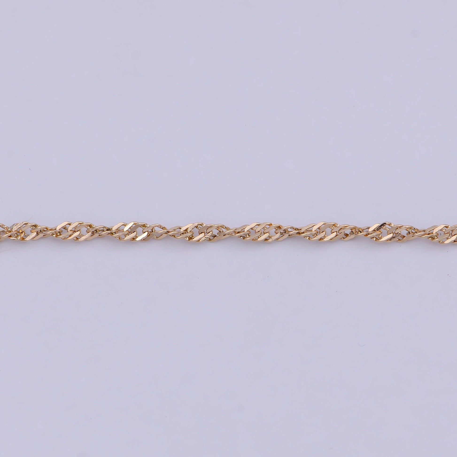 Gold Twist Chain Necklace, Unique Layer Chain Necklace Ready to Wear 20 Inch WA-760