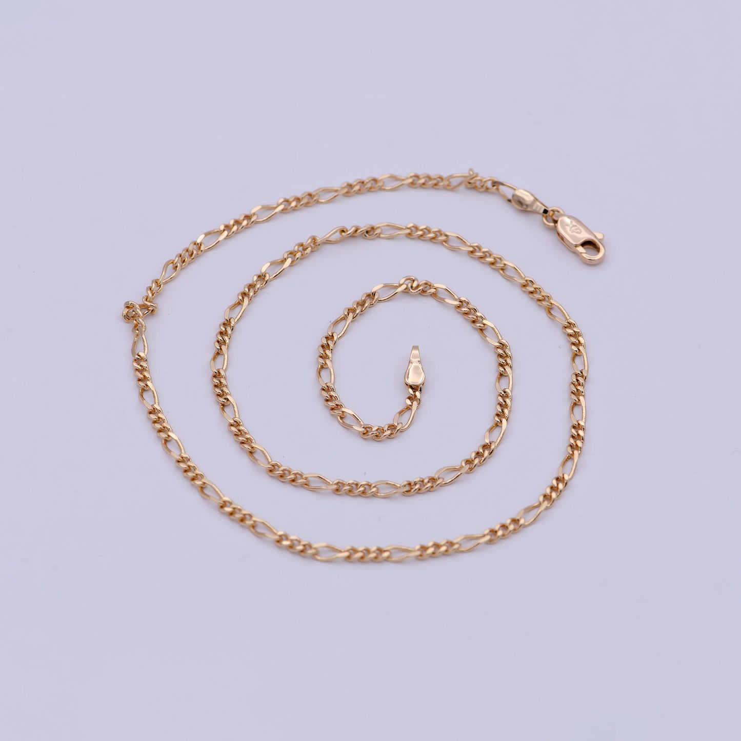18K Gold Filled 2.4mm Link Figaro Chain For Wholesale Necklace Dainty Jewelry Making Supplies WA-767