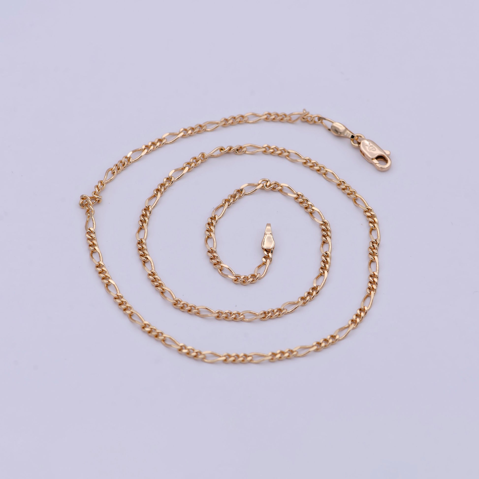 18K Gold Filled 2.4mm Link Figaro Chain For Wholesale Necklace Dainty Jewelry Making Supplies WA-767