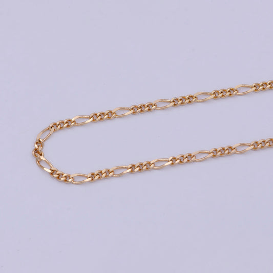 18K Gold Filled 2.4mm Link Figaro Chain For Wholesale Necklace Dainty Jewelry Making Supplies WA-767