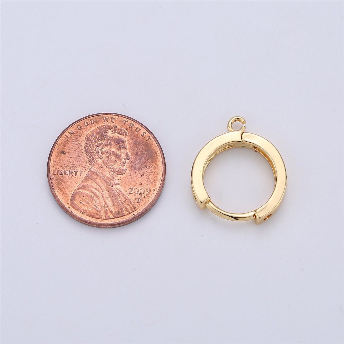 1 pair 18k Gold Filled Earring One Touch Earring jewelry Making, 15mm Gold huggie hoop earring with Micro Pave CZ Dainty Earring Charm K-161