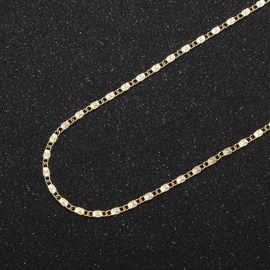Dainty 14K Gold Filled Scroll Chain for Woman Necklace 17.7 inch WA-798