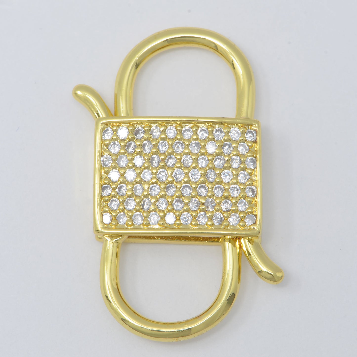 24k Gold Filled Clasp clicker Clasp, 14x26mm Micro Pave double Clicker ends, Bracelet Necklace Clicker Connector | L-300