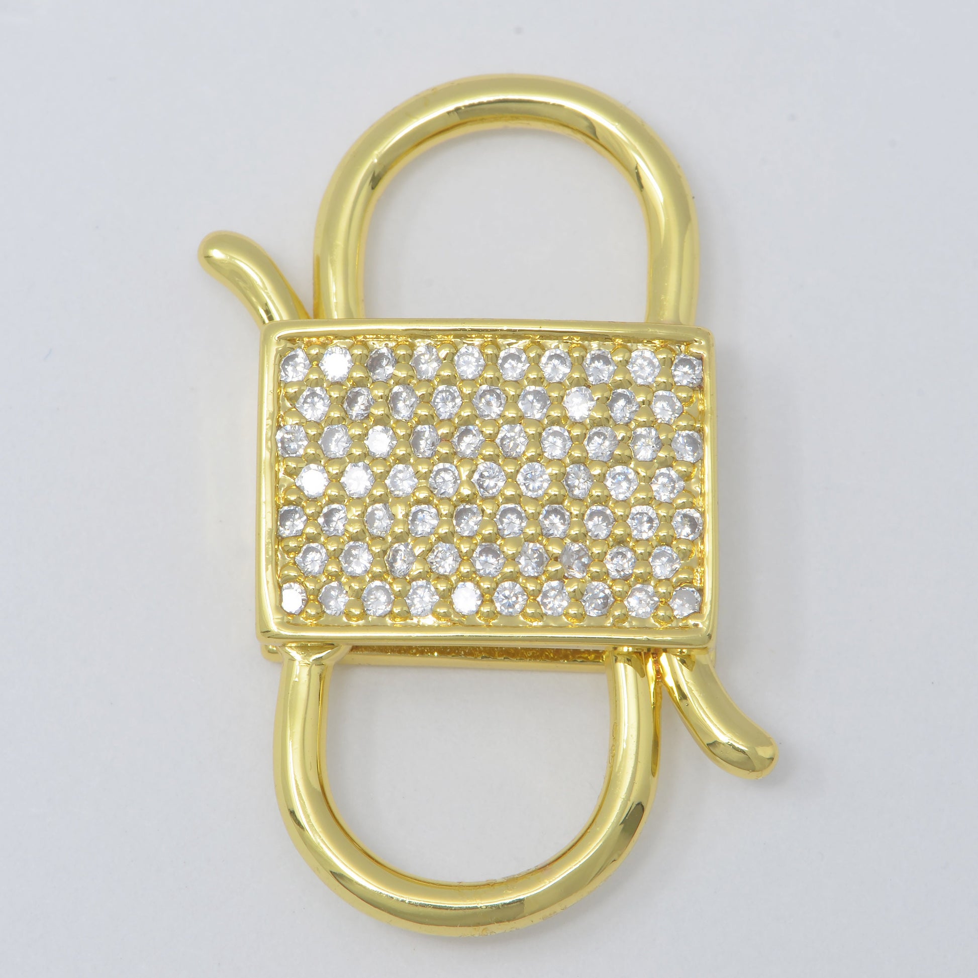 24k Gold Filled Clasp clicker Clasp, 14x26mm Micro Pave double Clicker ends, Bracelet Necklace Clicker Connector | L-300