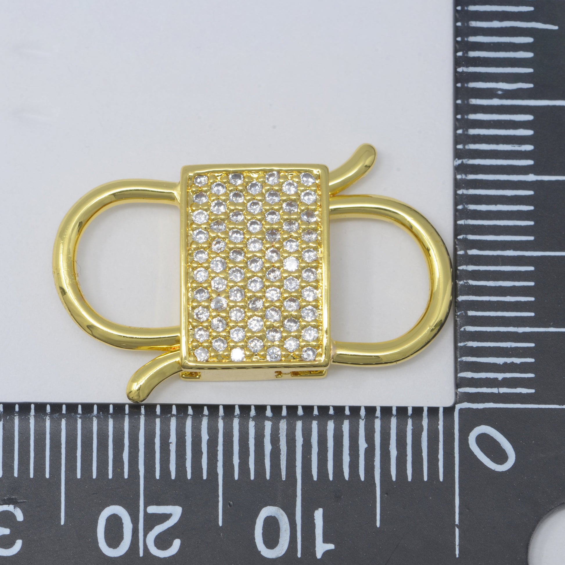 24k Gold Filled Clasp clicker Clasp, 14x26mm Micro Pave double Clicker ends, Bracelet Necklace Clicker Connector | L-300