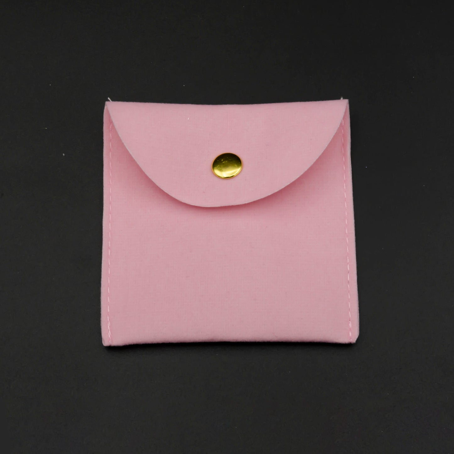 1x Pink Velvet Pouch for Jewelry and Valuables, Snap Fastener Jewelry Bag for Jewelry Storage and Protection, Jewelry Organizer Pouch, O-080