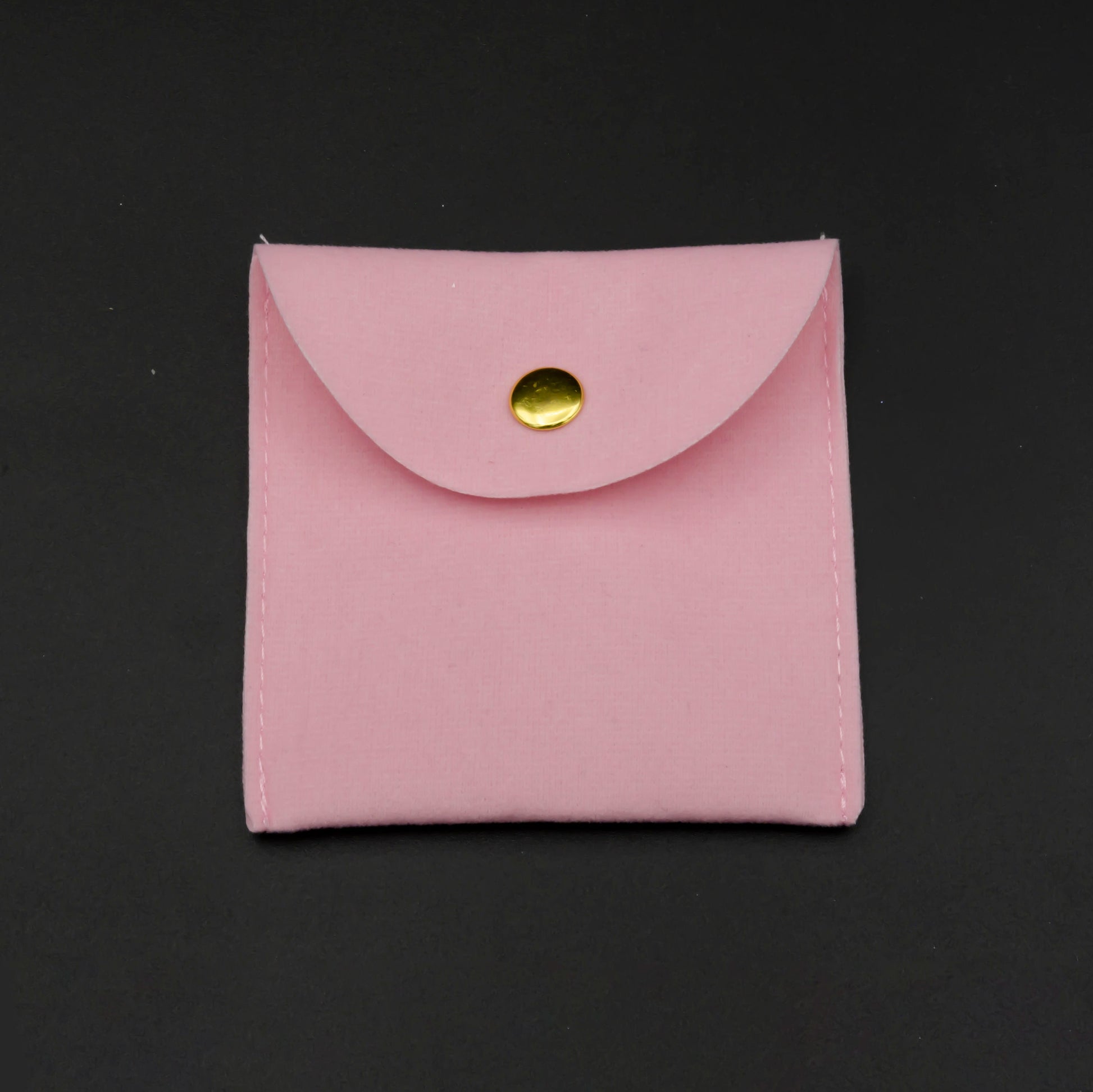 1x Pink Velvet Pouch for Jewelry and Valuables, Snap Fastener Jewelry Bag for Jewelry Storage and Protection, Jewelry Organizer Pouch, O-080
