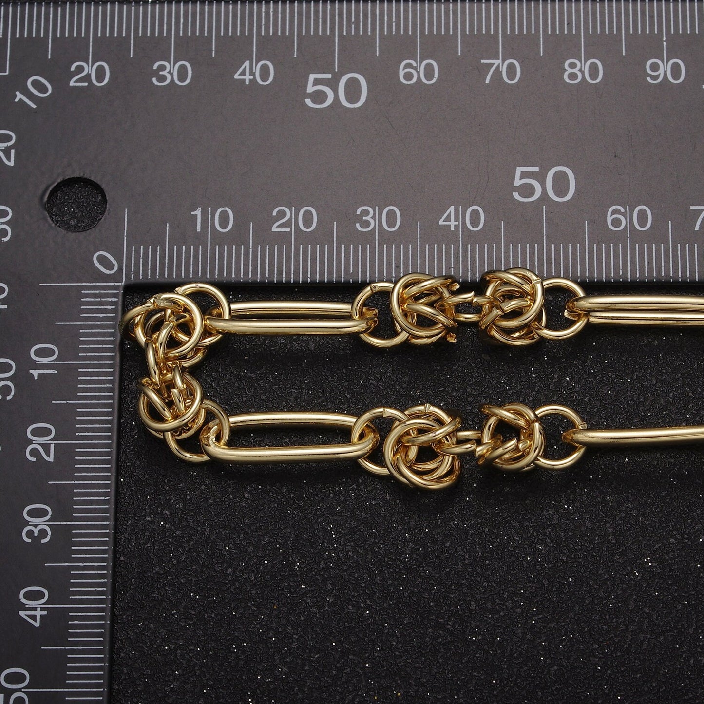 24K Gold Filled Paper Clip Chain with Rolo Link, 8mm Width Paperclip Chain by Yard, Wholesale Unique Bulk Roll Chain For Jewelry Making, 648