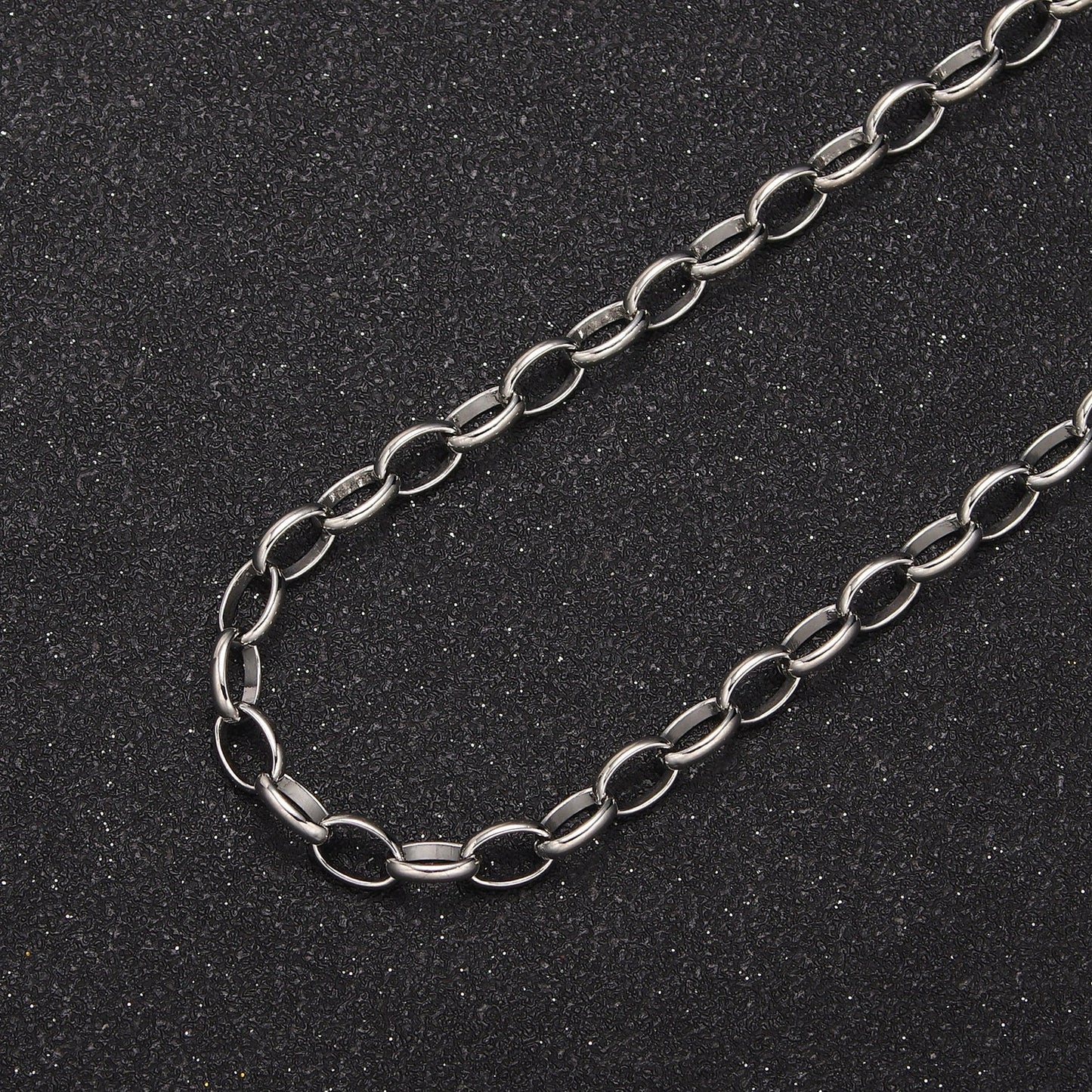 24K Gold Filled Oval Cable Chain by Yard, 5mm Width Chain in Gold & Silver Color, Wholesale Bulk Roll Chain For Jewelry Making, 662