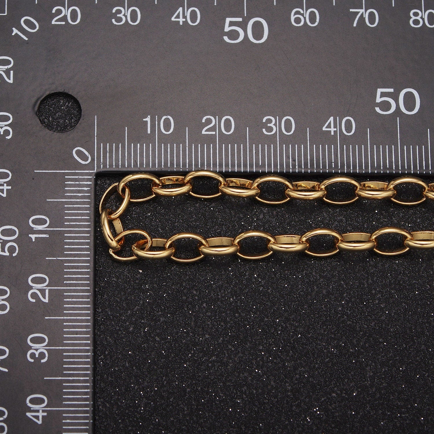 24K Gold Filled Oval Cable Chain by Yard, 5mm Width Chain in Gold & Silver Color, Wholesale Bulk Roll Chain For Jewelry Making, 662