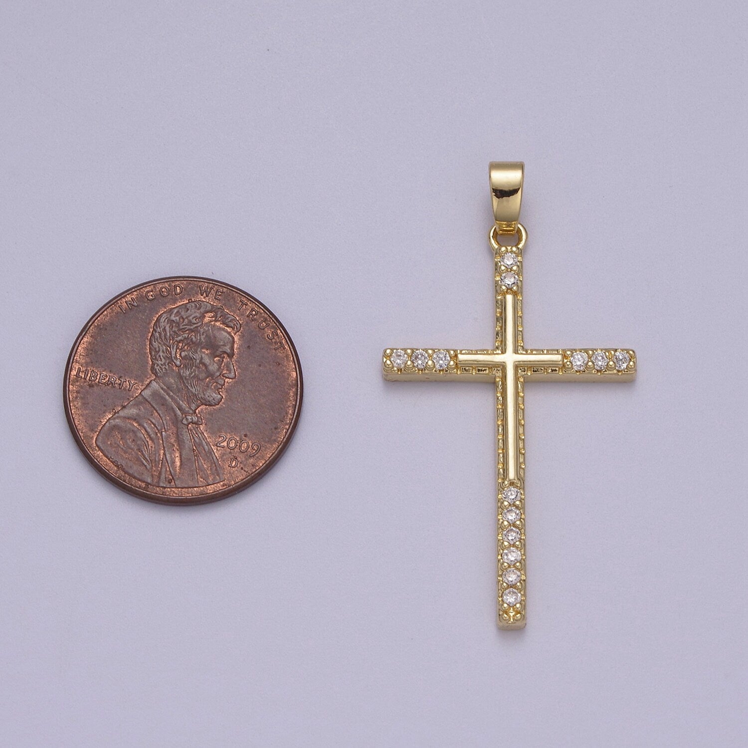 Dainty Simple Cross Pendant 14K Gold Filled Micro Pave | DIY Charm Necklace Bracelet Earring | N-600