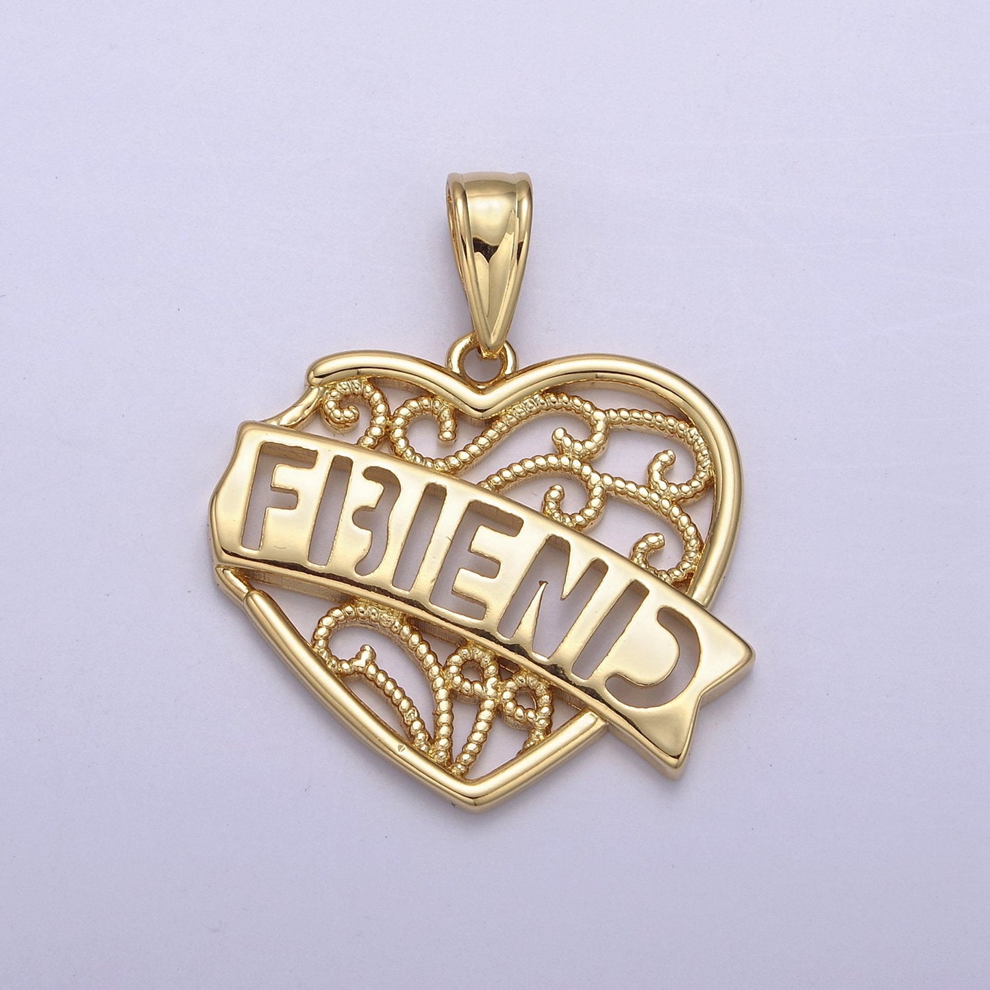 Best Friend 2 Piece Heart Charm Pendant Friendship Set | DIY Jewelry Charm Necklace Bracelet | N-555 N-556