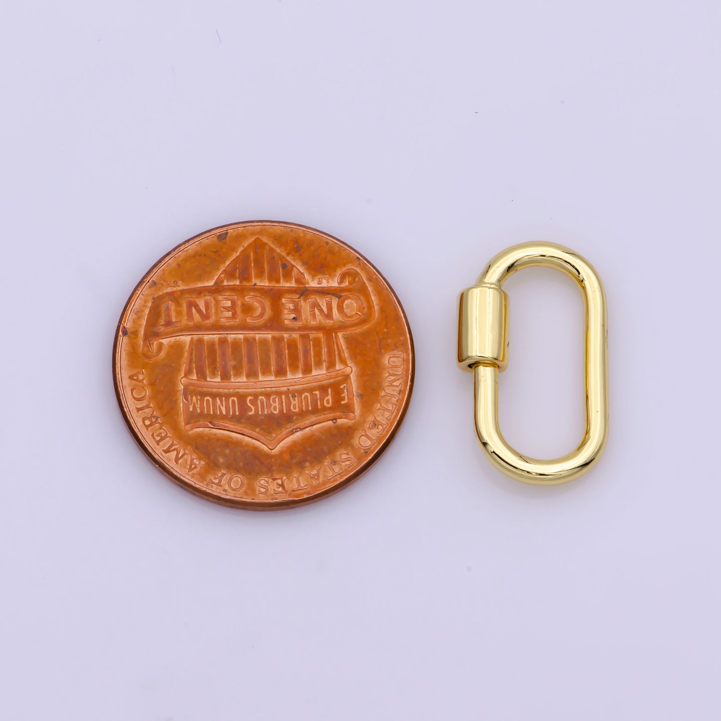 Dainty Carabiner Clasp in Gold Filled - Gold Oval with Screw On Mechanism carabiner clasp Bracelet Clasp 16 mm x 9 mm | L-531