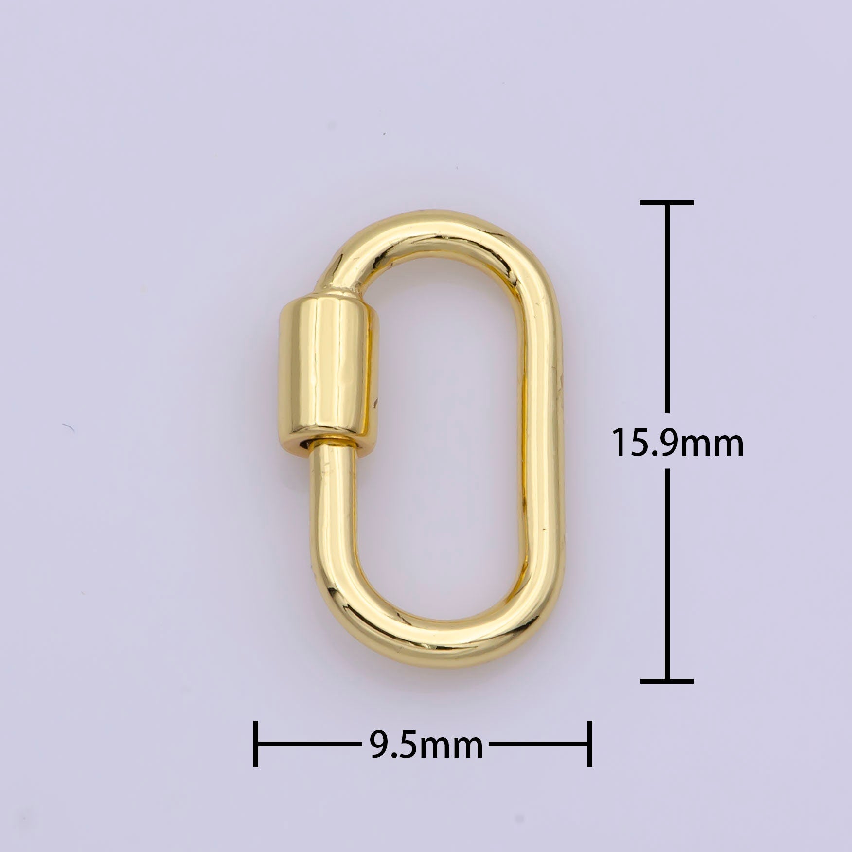 Dainty Carabiner Clasp in Gold Filled - Gold Oval with Screw On Mechanism carabiner clasp Bracelet Clasp 16 mm x 9 mm | L-531