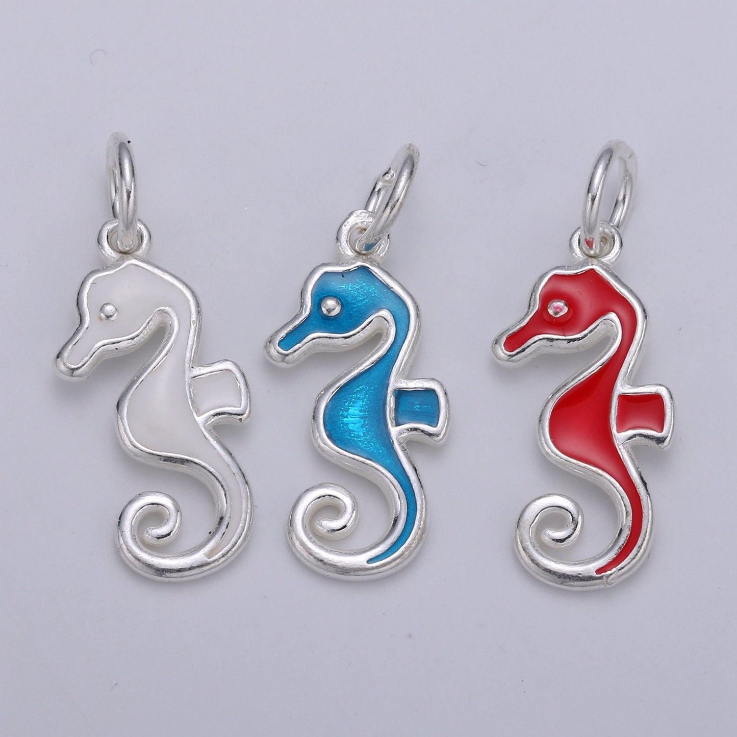 Dainty Seahorse Charm Sterling Silver S925 Sea Horse Pendant Animal Under The Sea Jewelry Inspired