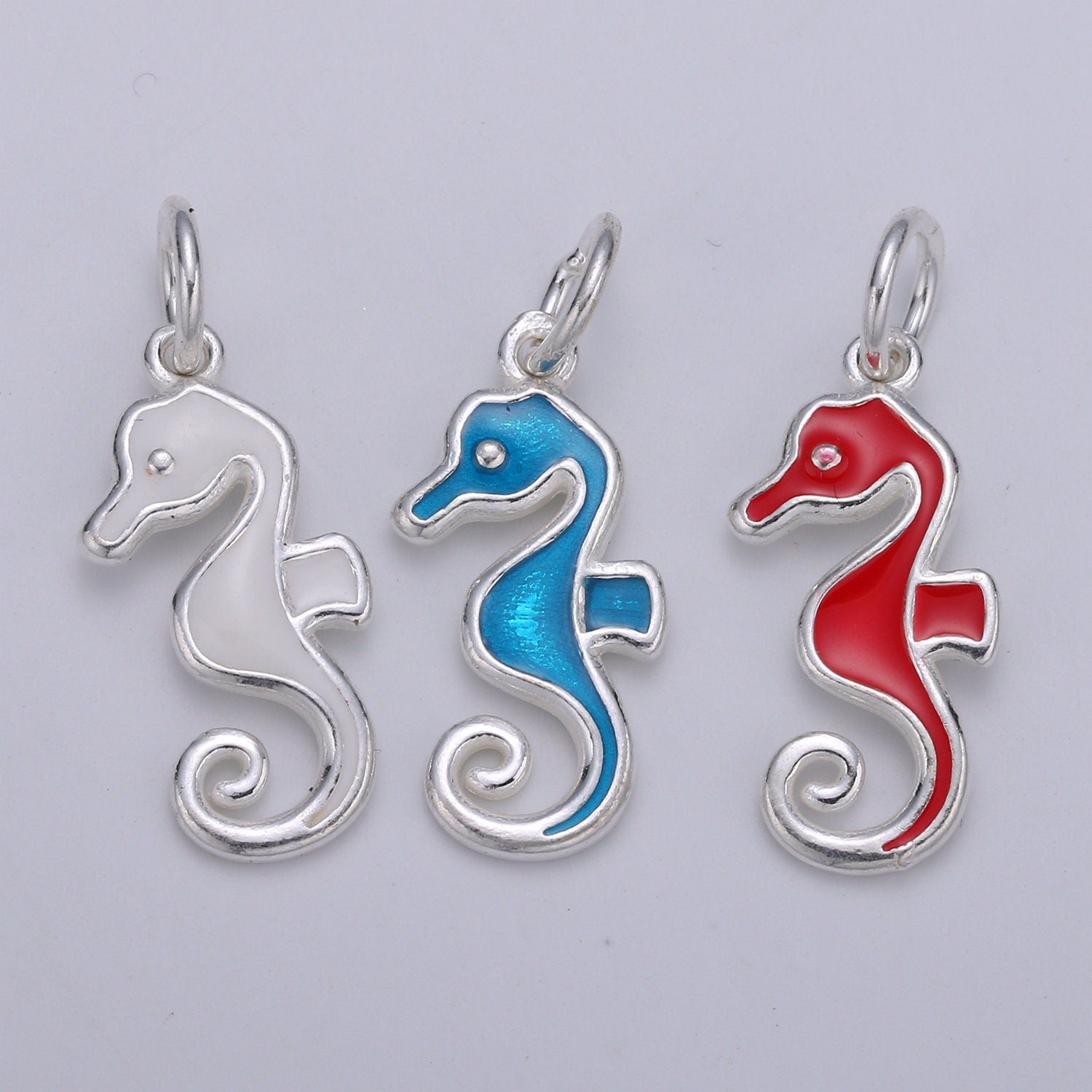 Dainty Seahorse Charm Sterling Silver S925 Sea Horse Pendant Animal Under The Sea Jewelry Inspired