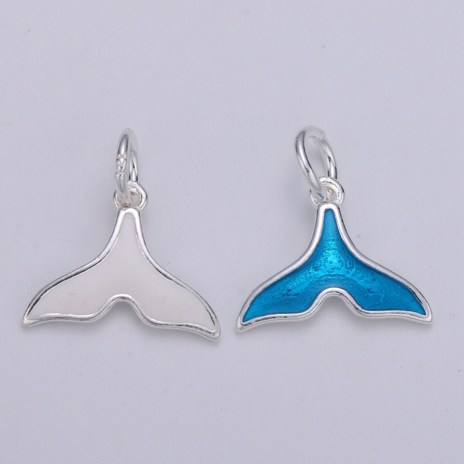 Mini Whale Tail s925 Sterling Silver Jewelry findings Mermaid Pendant Under the Sea Jewelry Inspired for Bracelet Earring Necklace Component