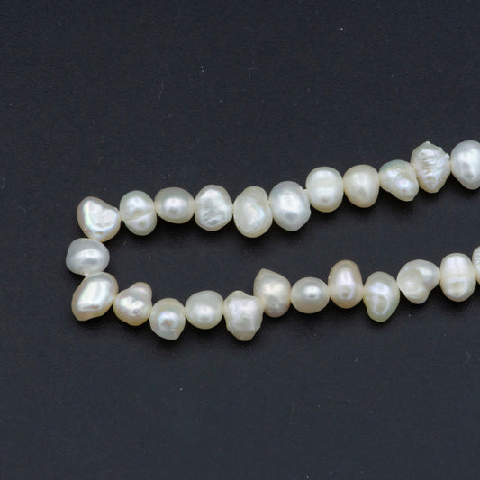3.2-5.3mm Baroque Pearl Freshwater Pearl white nugget pearl beads full strand Wholesale Bulk - WA-566