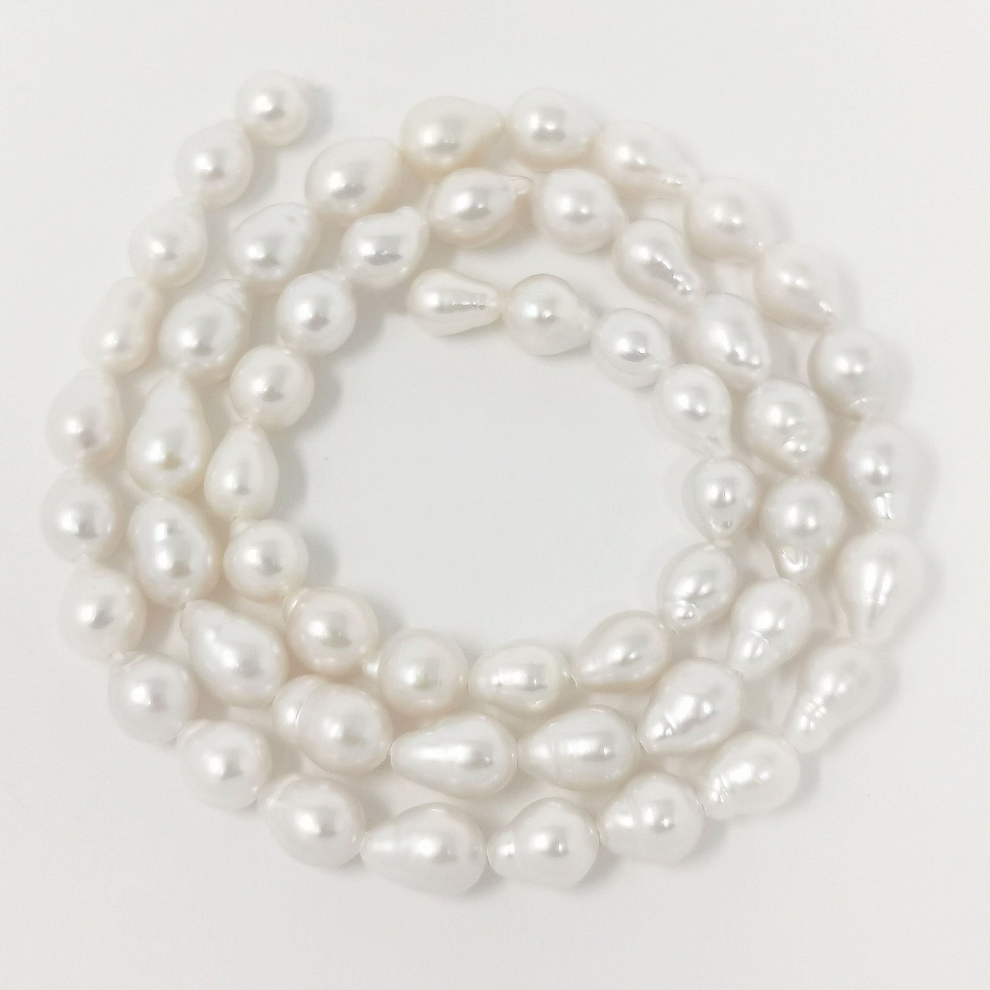 5mm Natural White Teardrop Baroque Pearl Beads Genuine Natural Freshwater Baroque Pearls per strand WA-567
