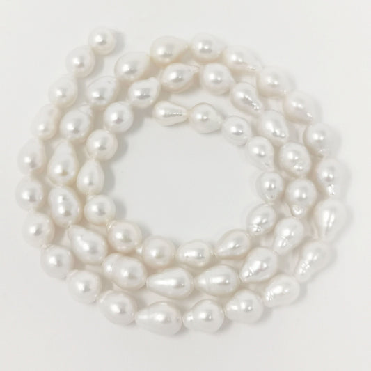 5mm Natural White Teardrop Baroque Pearl Beads Genuine Natural Freshwater Baroque Pearls per strand WA-567