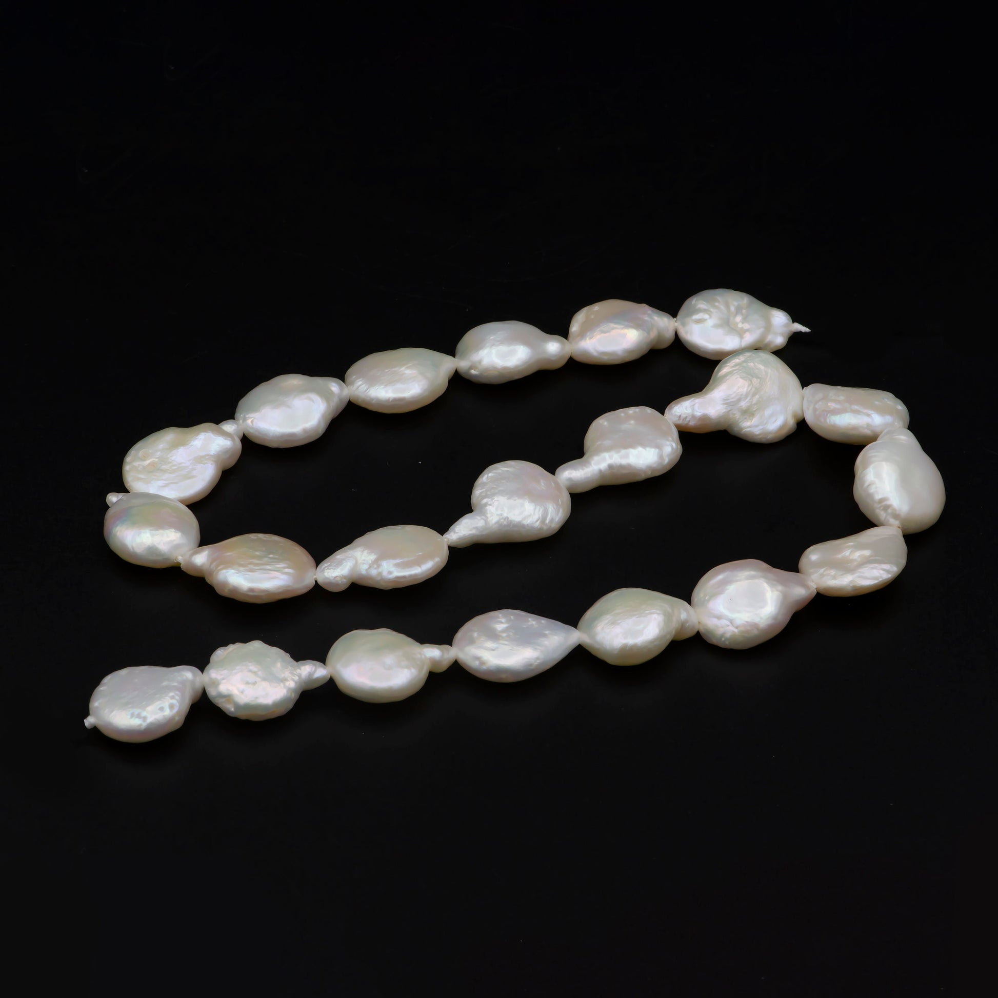 Genuine AAA 13-14.6mm Natural White Baroque pearl, irregular pearl beads,White Keishi pearl,genuine pearl beads full strand supplies wa-579