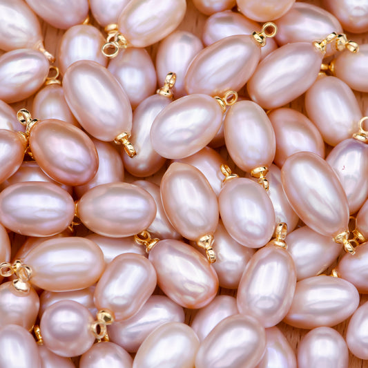 Natural Pink Teardrop Pearl Charm Natural Freshwater Pearl Necklace, Mauve Champagne Single Keshi Pendant, Bridesmaid Jewelry Gift P-1781