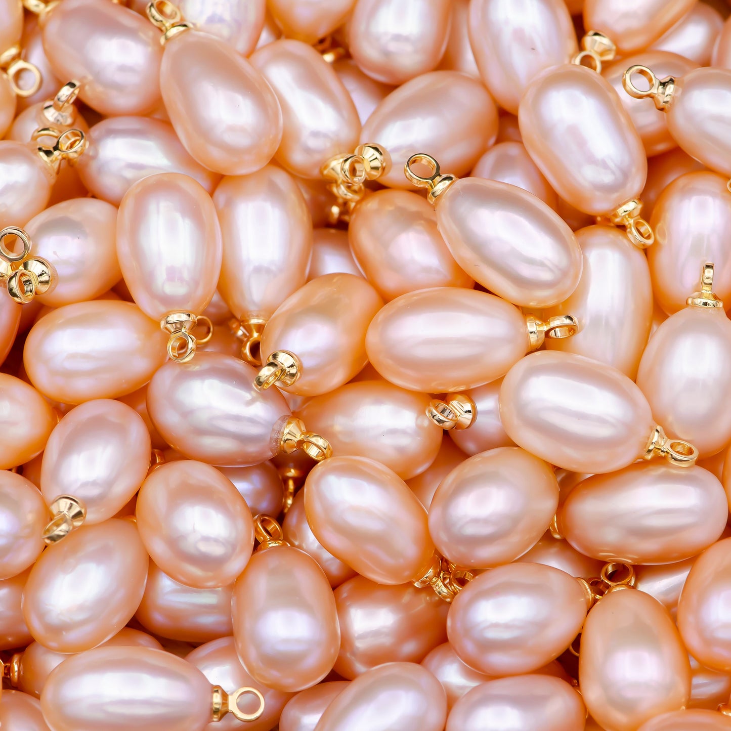Natural Peach Teardrop Pearl Charm Natural Freshwater Pearl, Mauve Champagne Peach Single Keshi Pendant, Bridesmaid Jewelry Gift P1593
