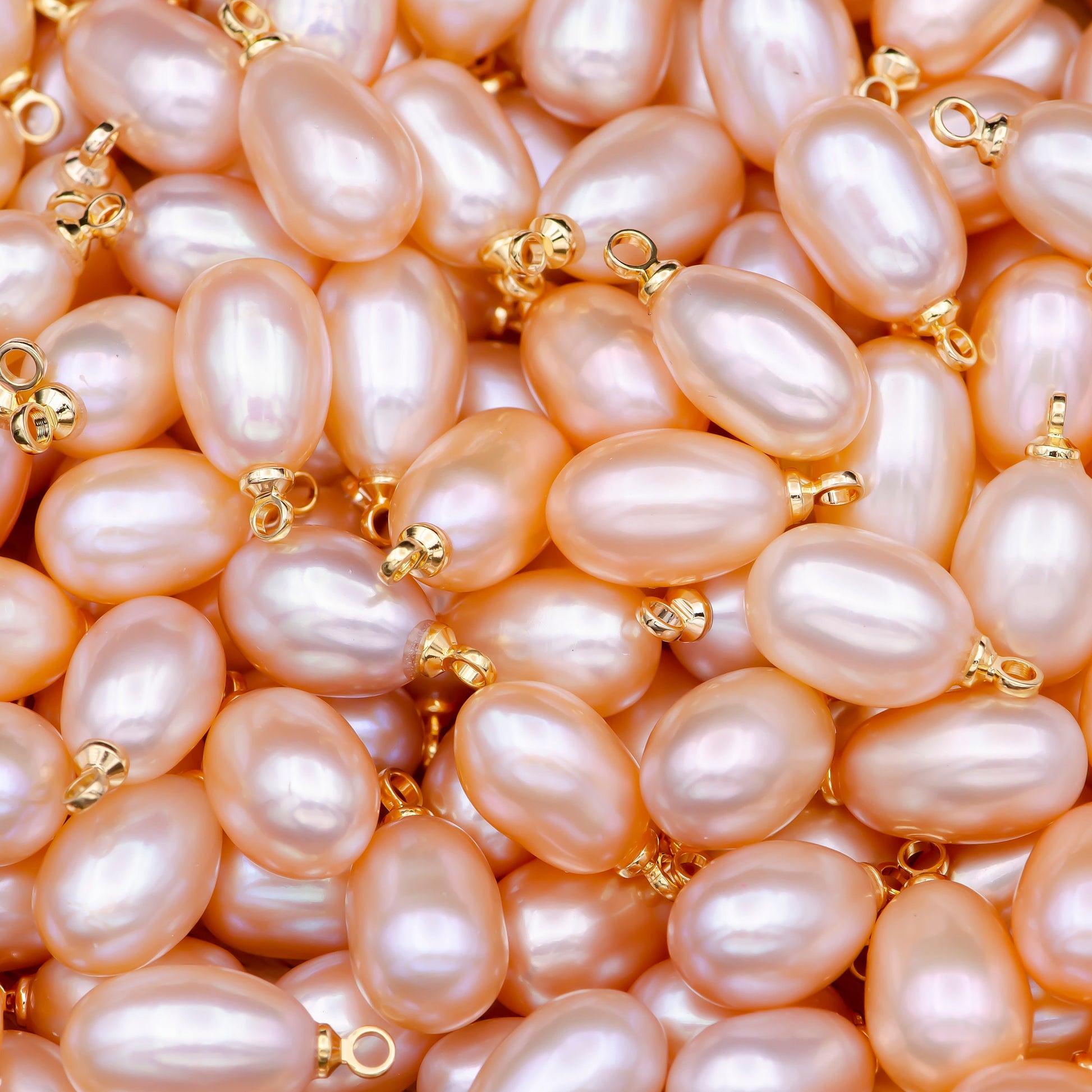 Natural Peach Teardrop Pearl Charm Natural Freshwater Pearl, Mauve Champagne Peach Single Keshi Pendant, Bridesmaid Jewelry Gift P1593