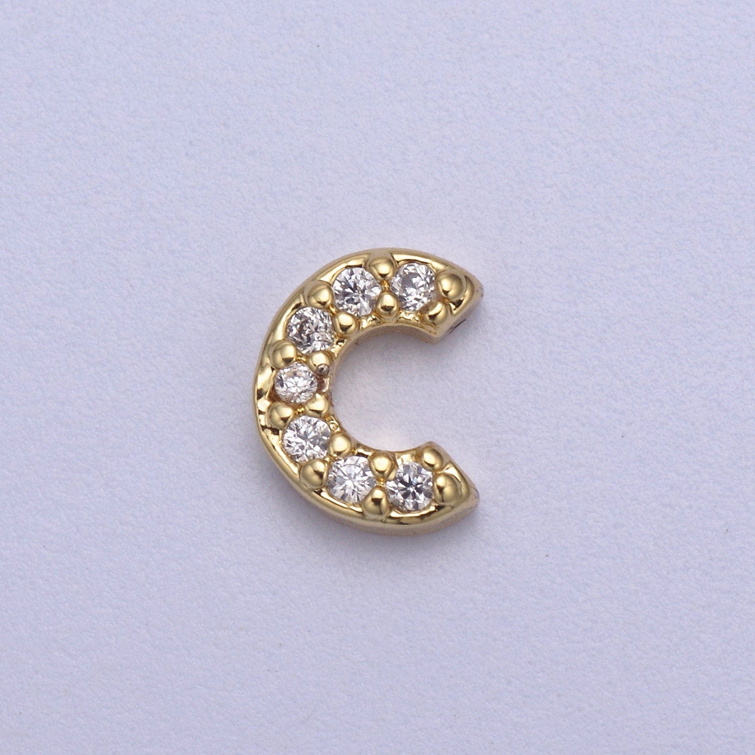 Mini Cubic Zirconia Gold Filled Initial Charm for Locket Alphabet Personalized Jewelry for Add on Locket A767-A779