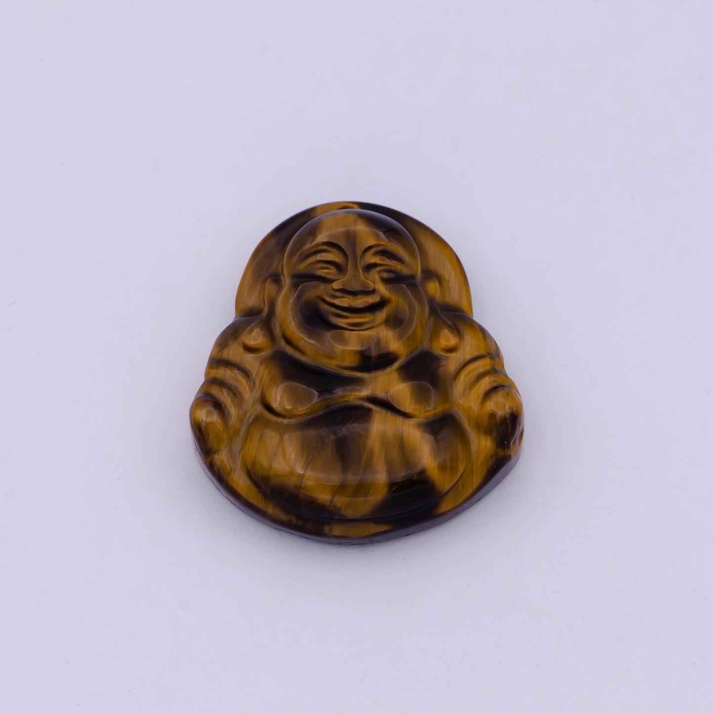 1pc Natural Yellow Tiger Eye Carved Laughing Buddha Stone Pendant fit Buddhist jewelry making