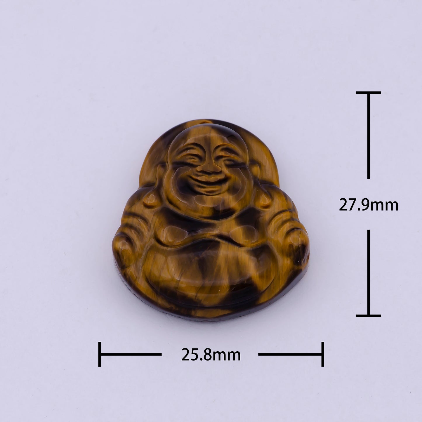 1pc Natural Yellow Tiger Eye Carved Laughing Buddha Stone Pendant fit Buddhist jewelry making