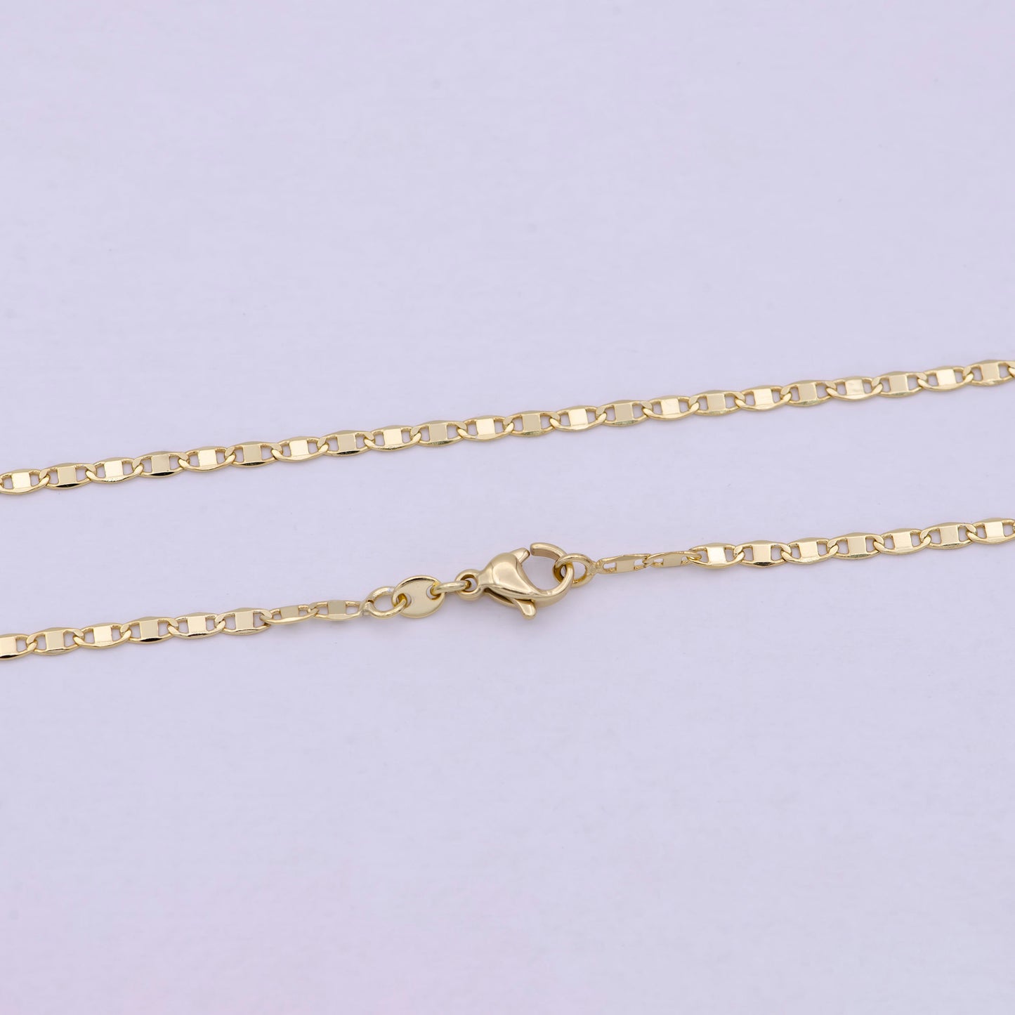 14K Gold Filled Anchor Necklace, Dainty 2.3mm Layering 23.5 Inch Finished Chain with Lobster Clasps | WA-620