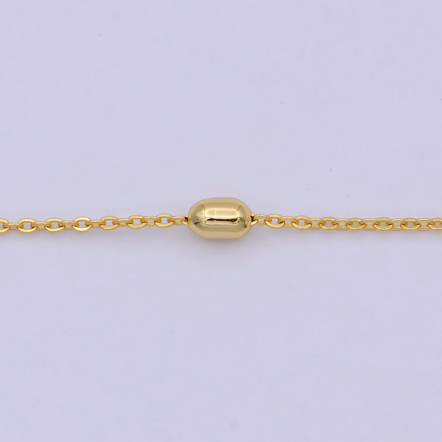 1 mm Satellite necklace, 24k gold plated chain Bead, Dainty gold plated chain, minimalist necklace 17.7 inch chain WA-741