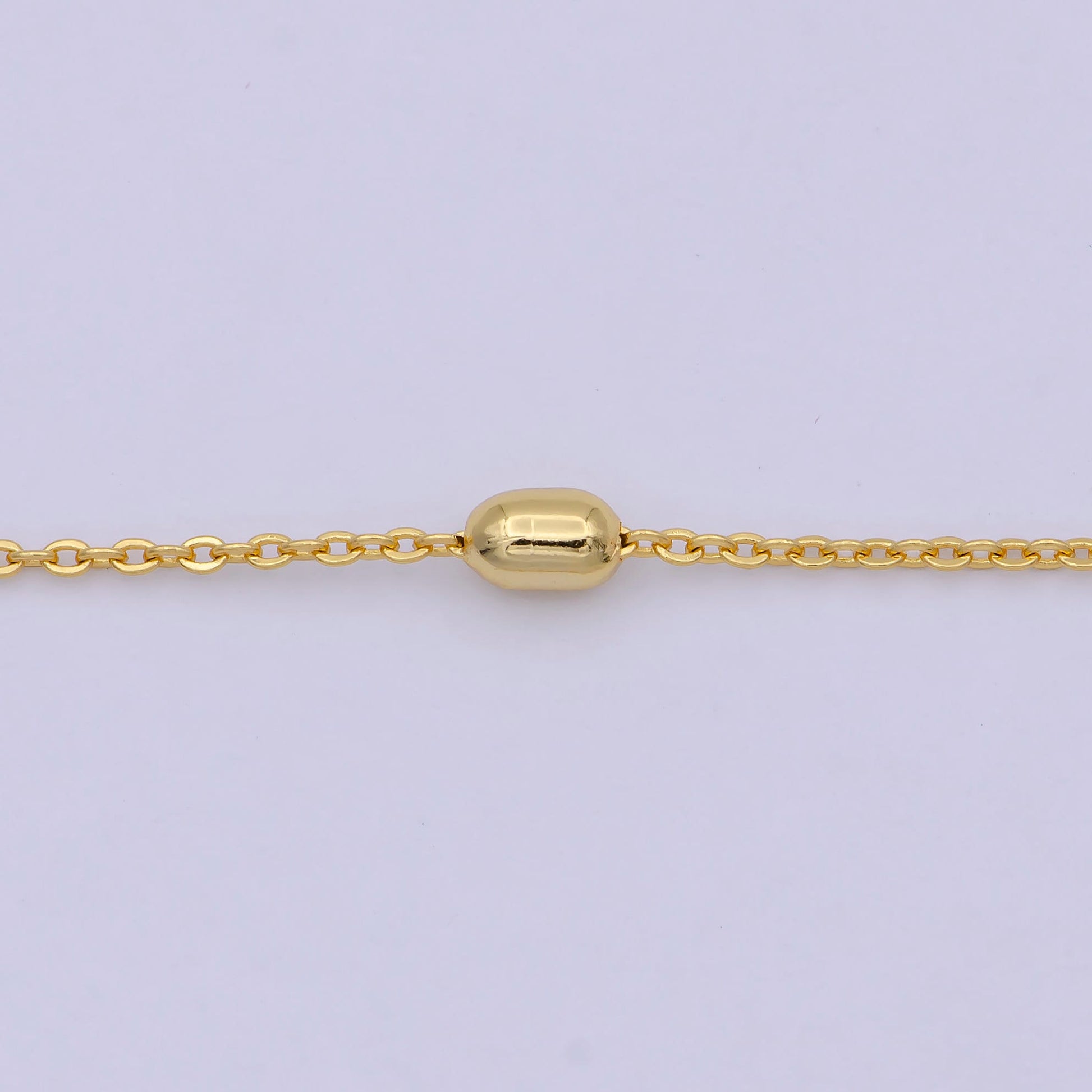 1 mm Satellite necklace, 24k gold plated chain Bead, Dainty gold plated chain, minimalist necklace 17.7 inch chain WA-741
