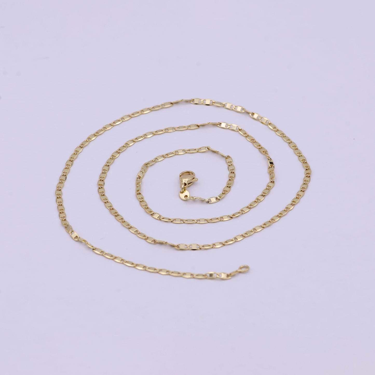 14K Gold Filled Anchor Necklace, Dainty 2.3mm Layering 23.5 Inch Finished Chain with Lobster Clasps | WA-620