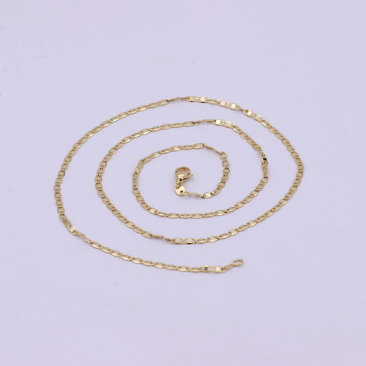 14K Gold Filled Anchor Necklace, Dainty 2.3mm Layering 23.5 Inch Finished Chain with Lobster Clasps | WA-620