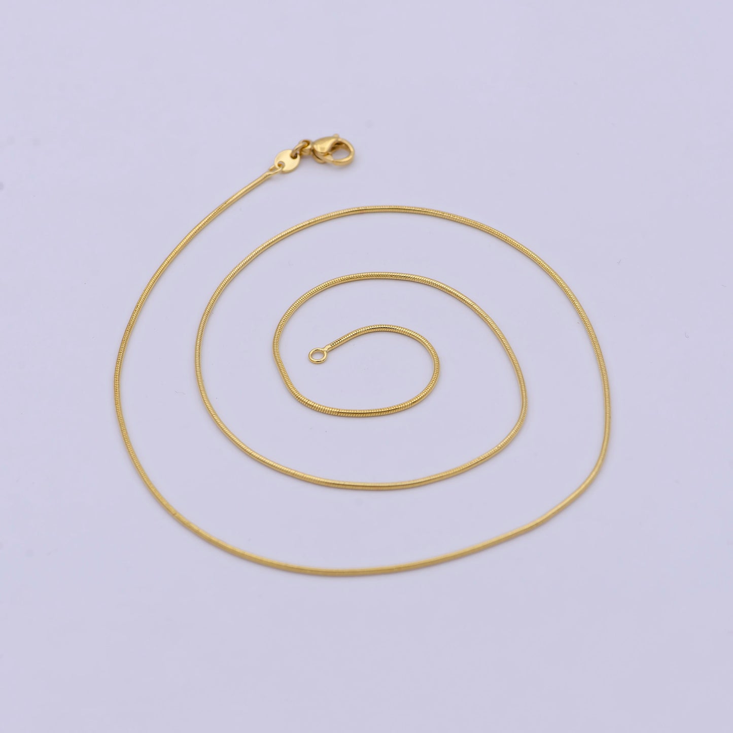 Dainty Gold Snake Chain 0.9 MM Round 19.7" Wholesale Necklace WA-749