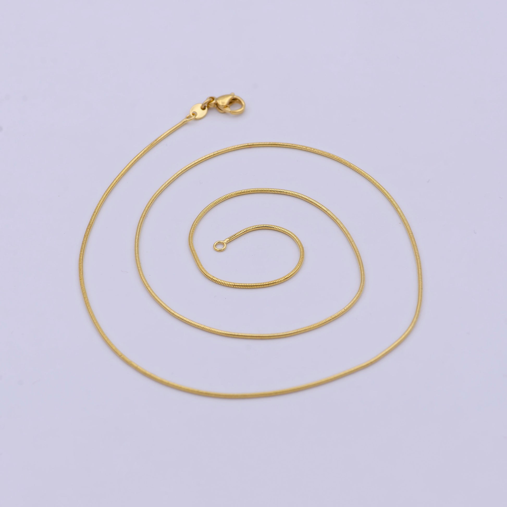 Dainty Gold Snake Chain 0.9 MM Round 19.7" Wholesale Necklace WA-749