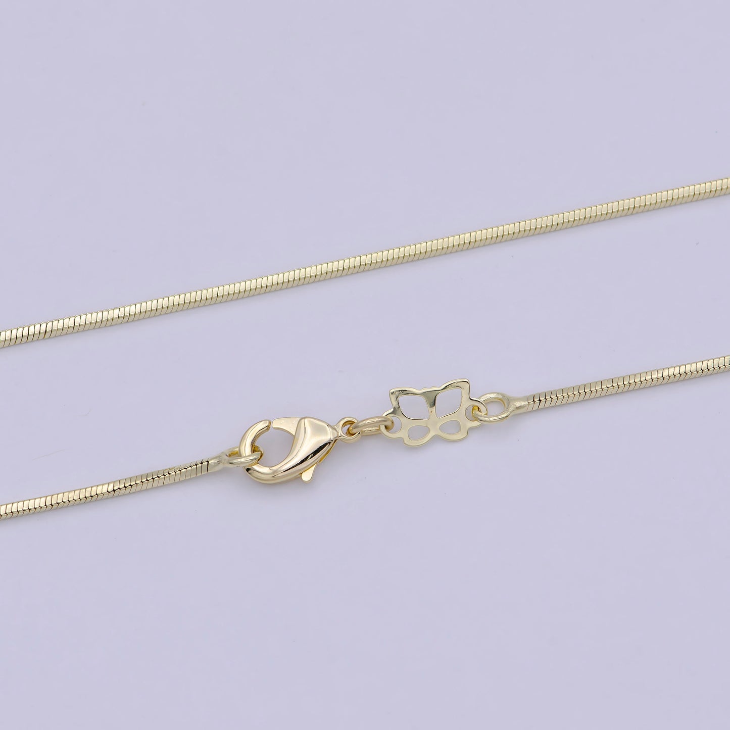 Dainty Gold Snake Chain 1 MM Round 17.7" Ready To Wear Chain Wholesale Necklace WA-752