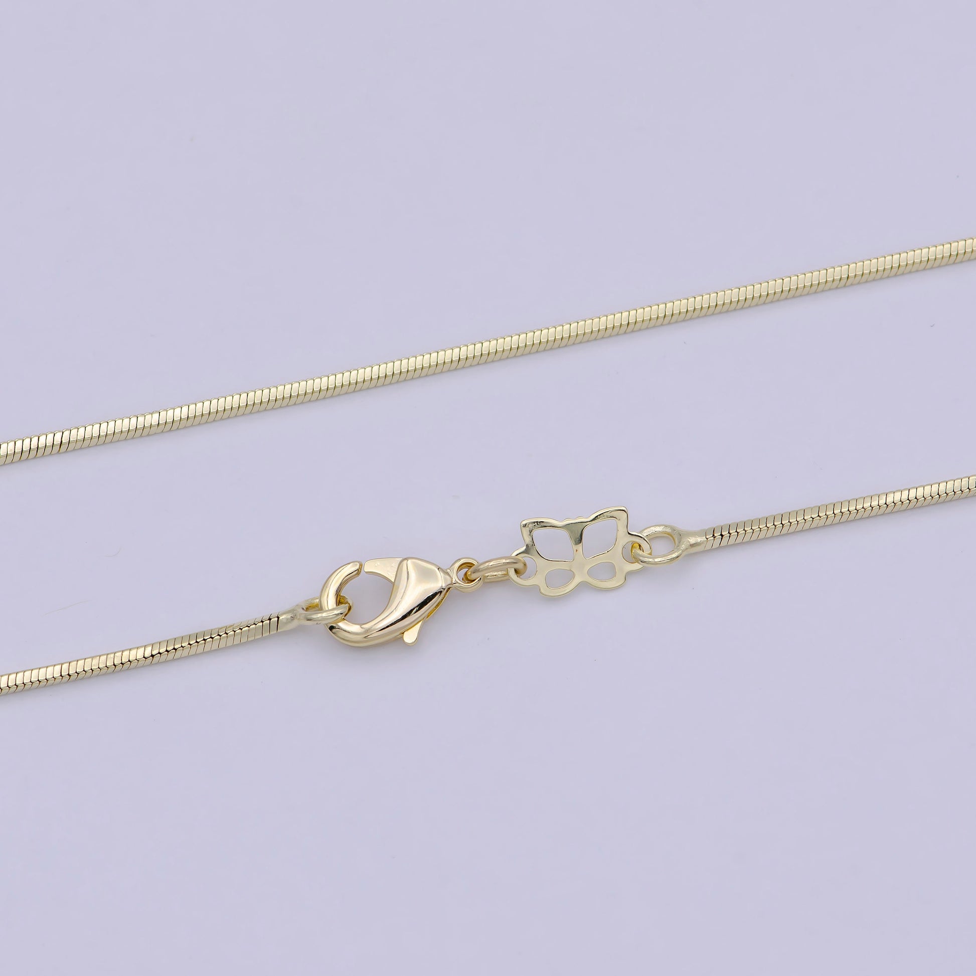 Dainty Gold Snake Chain 1 MM Round 17.7" Ready To Wear Chain Wholesale Necklace WA-752