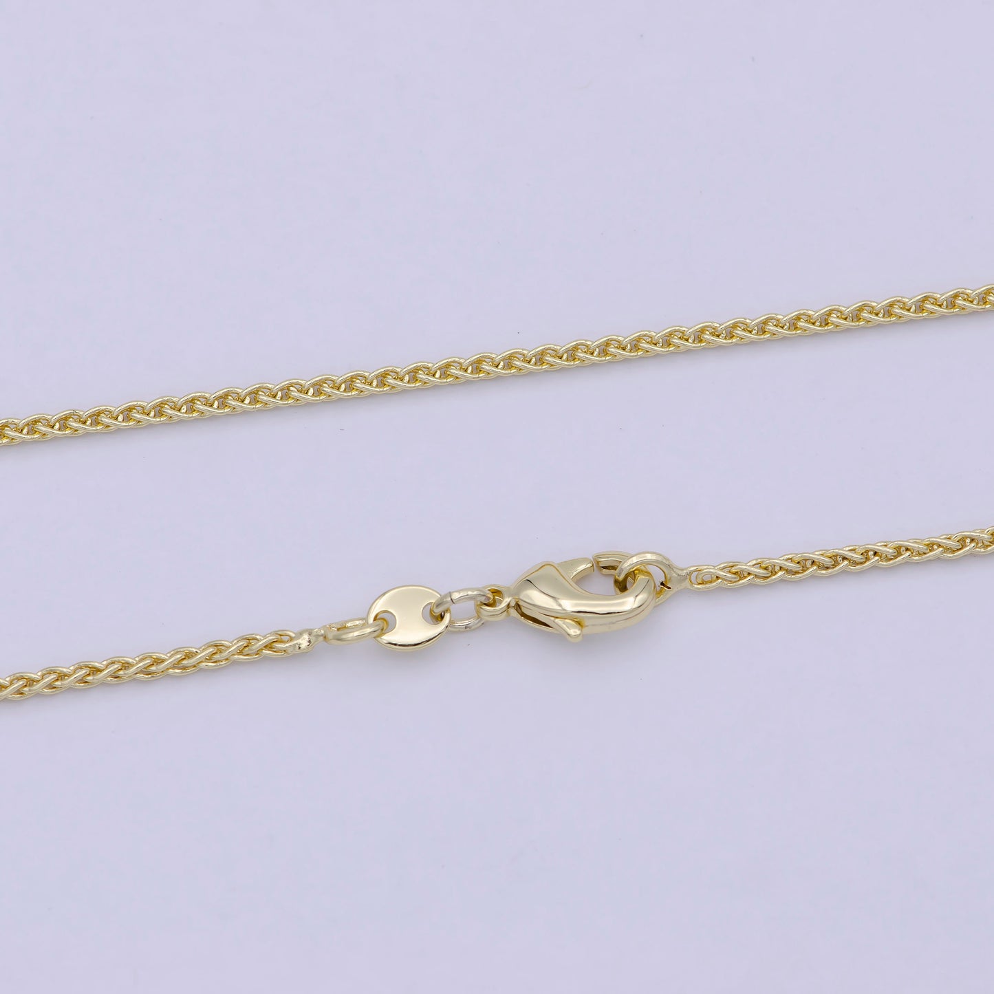 14K Gold Filled Wheat Chain Foxtail Chain Necklace, Men Ladies Gold Chain, Trending Gold Chain Necklace WA-755
