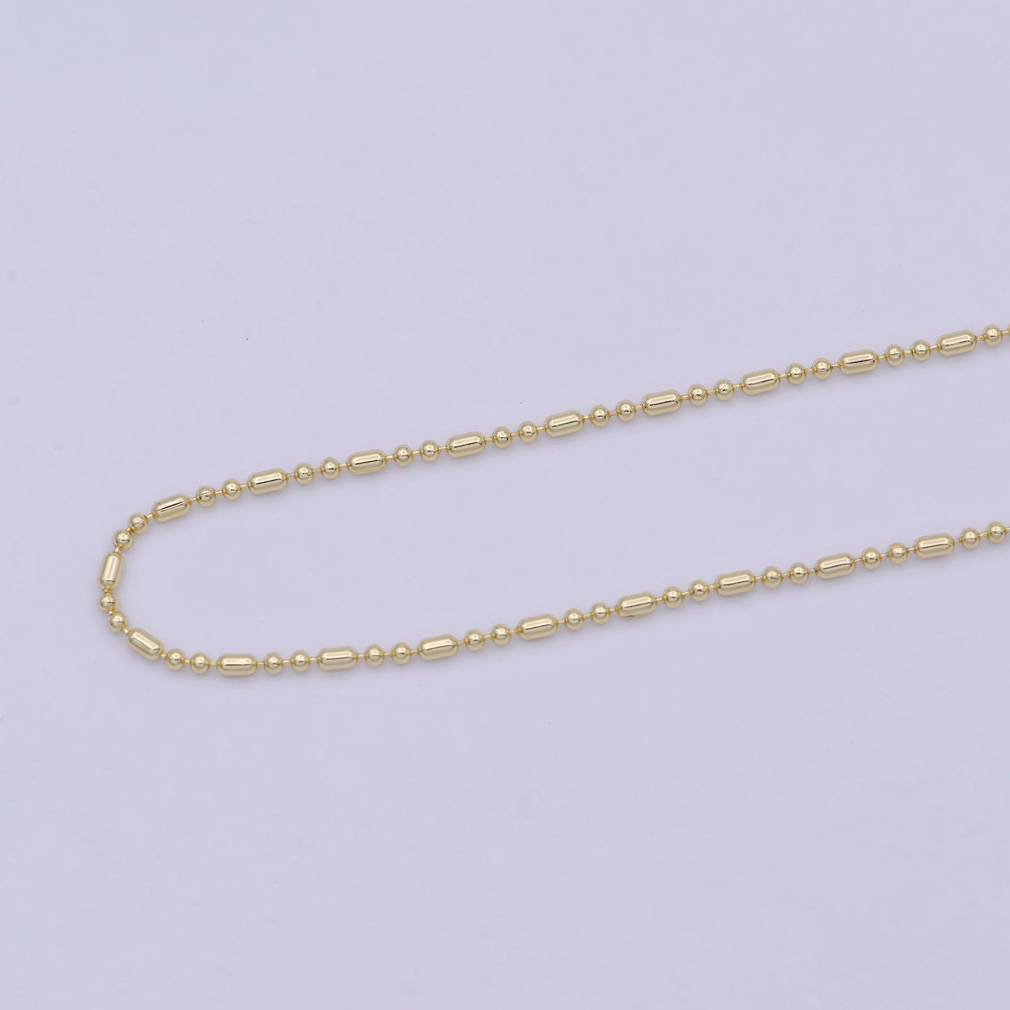 Dainty 14K Gold Plated Beaded Chain Necklace Ball chain necklace 18 inch Ready to Wear WA-757