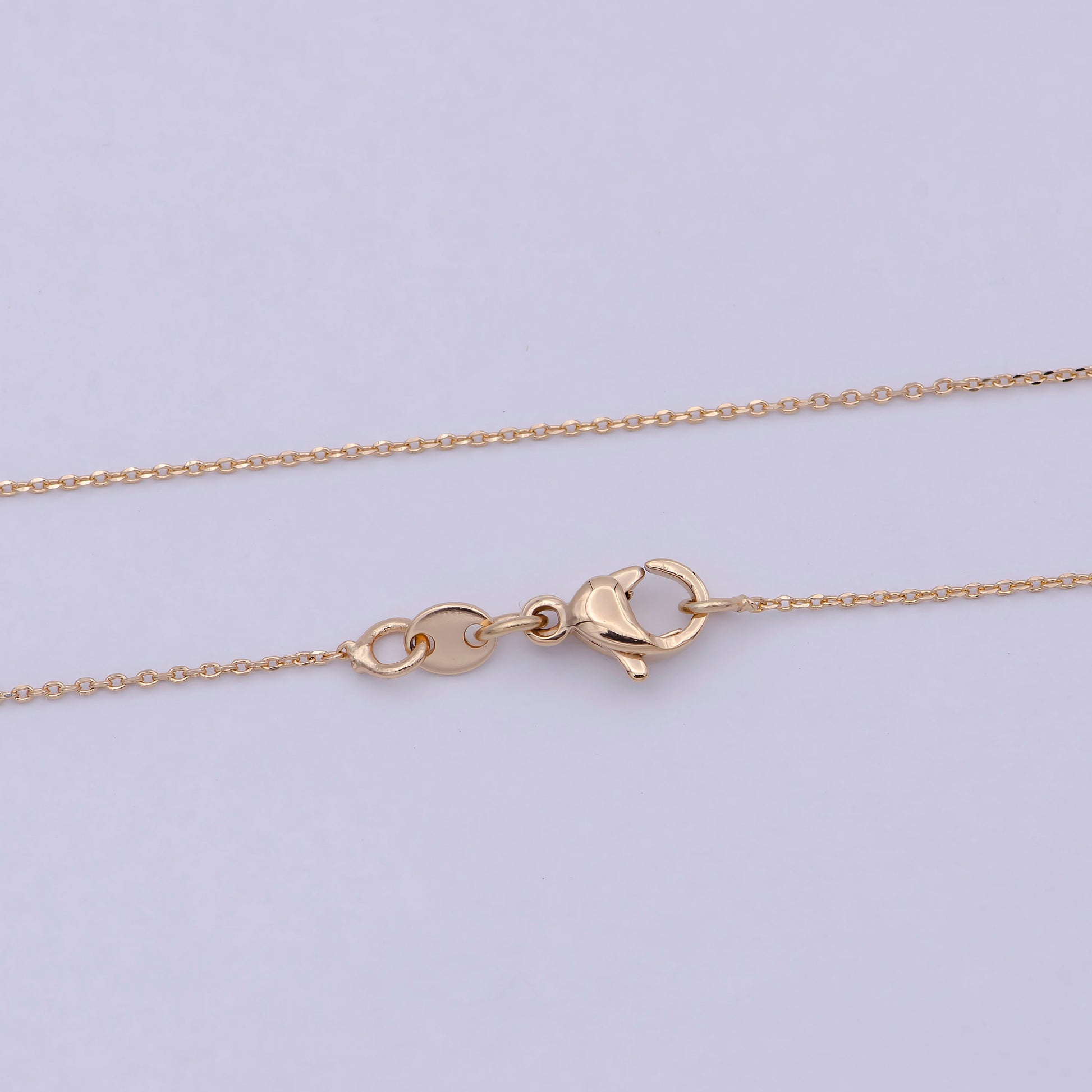 Fine 18K Gold Filled Cable Chain Necklace Link chain necklace 17.5 inch Ready to Wear WA-758