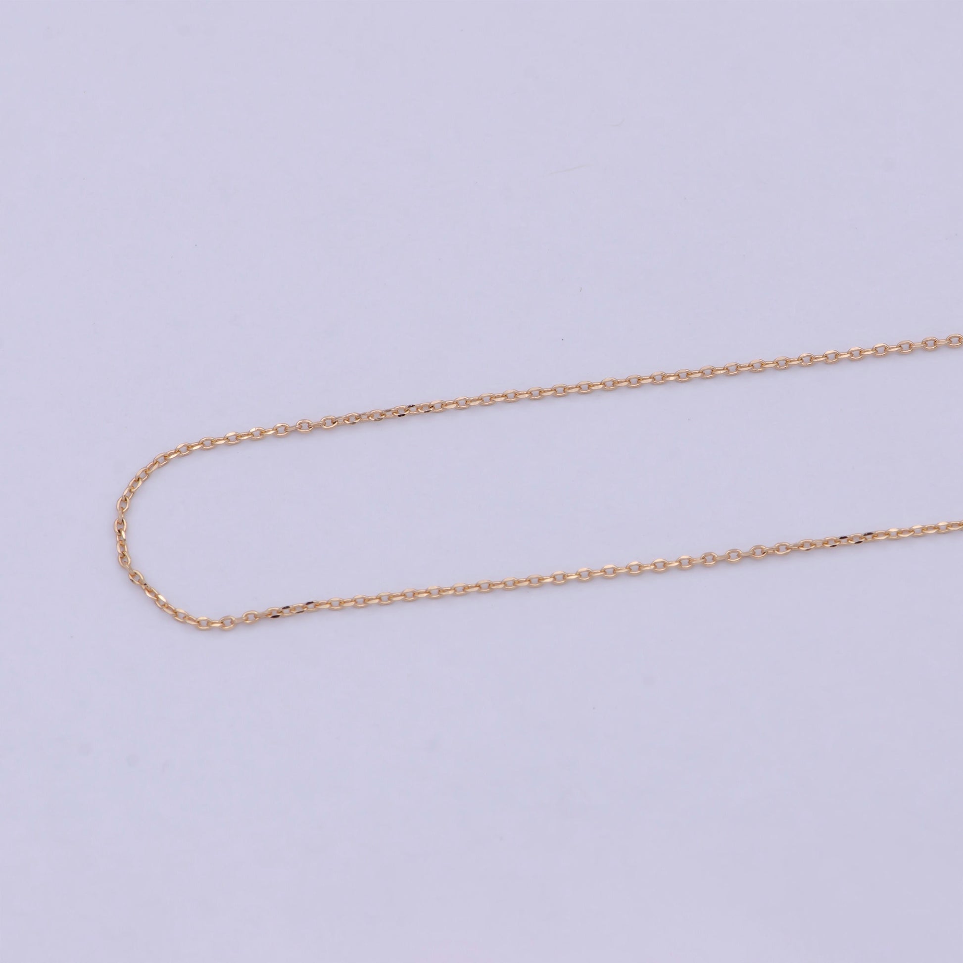 Fine 18K Gold Filled Cable Chain Necklace Link chain necklace 17.5 inch Ready to Wear WA-758