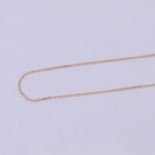 Fine 18K Gold Filled Cable Chain Necklace Link chain necklace 17.5 inch Ready to Wear WA-758